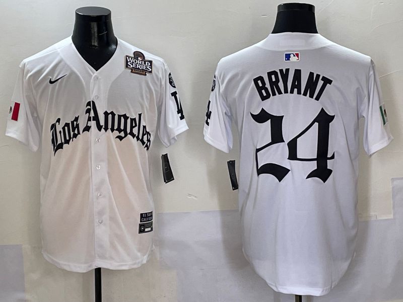 Men Los Angeles Dodgers #24 Bryant White Five generations Joint Name 2025 Nike MLB Jersey style 10